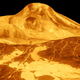 A 1991 simulated-color radar image of Maat Mons, a Venusian volcano, taken by the Magellan spacecraft.
